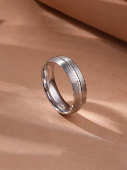 Palmonas Silver Arctic Edge Textured Ring for Men-picture-30