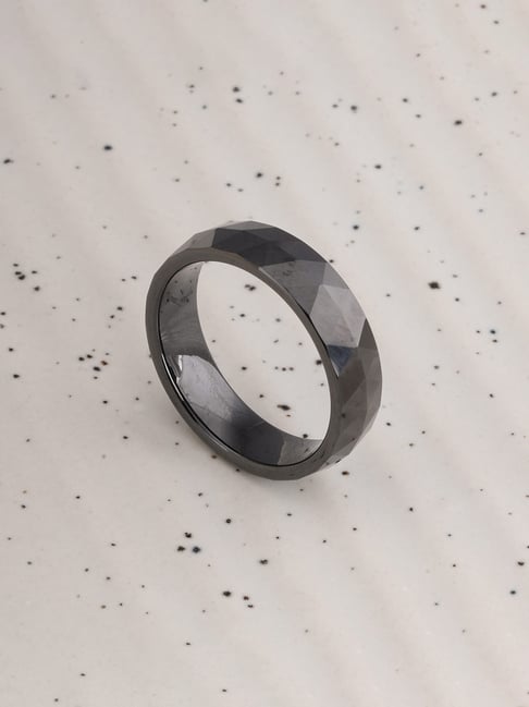 Palmonas Black Classy Triangular Ring for Men-picture-16
