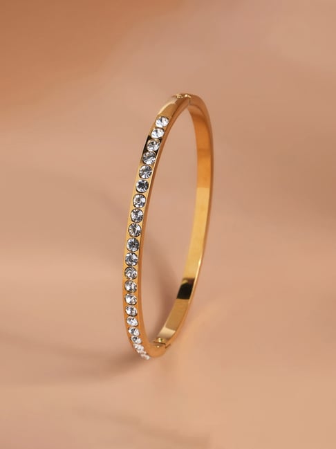 Palmonas Gold-Tone Plated Glittering Bangle for Women-picture-21