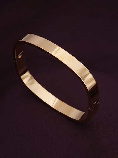 Palmonas Gold-Tone Plated Plain Cubic Bangle for Women-picture-31