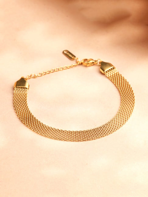 Palmonas Gold-Tone Plated Mesh Weave Bracelet for Women-picture-23
