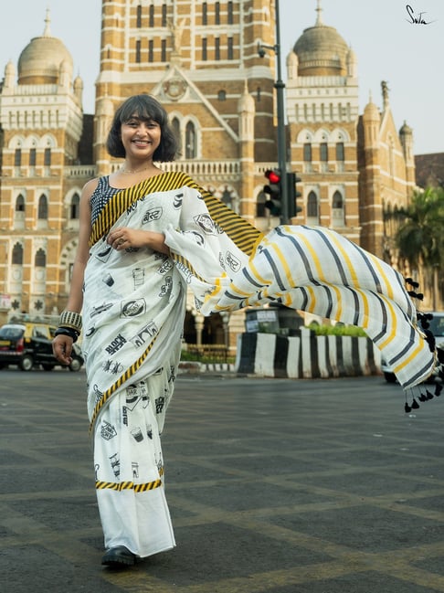 Suta Off White Cotton Printed Saree-picture-21