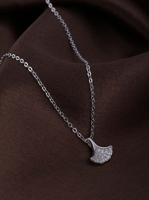 Palmonas Silver Petal Necklace for Women-image-30