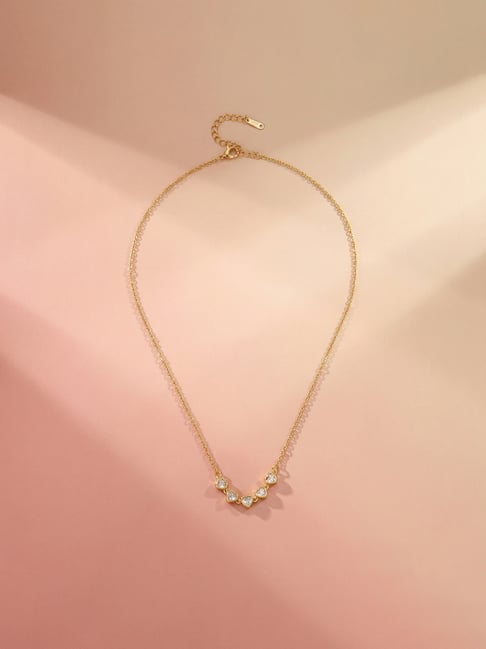 Palmonas Gold-Tone Plated Connected Hearts Link Necklace for Women-picture-15