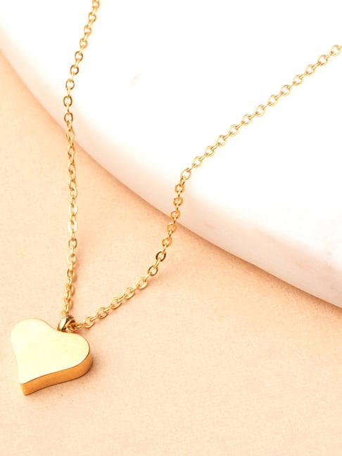 Palmonas Gold-Tone Plated Evermore Heart Charm Necklace for Women-picture-26