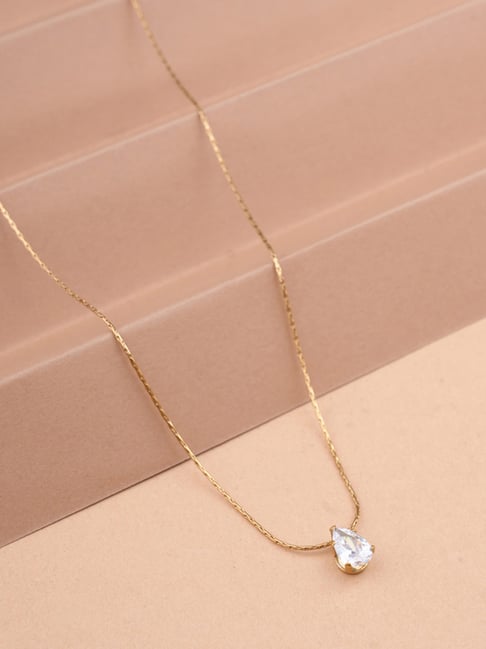 Palmonas Gold-Tone Plated Crystal Glow Solitaire Charm Necklace for Women-picture-18