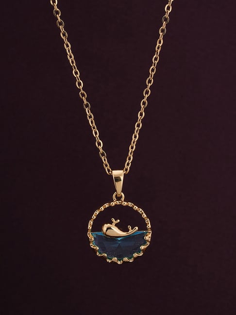 Palmonas Gold-Tone Plated Blue Whale Necklace for Women-picture-22