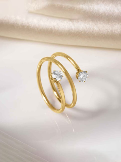 Palmonas Gold-Tone Plated Swirl Crystal Edge Ring for Women-picture-25
