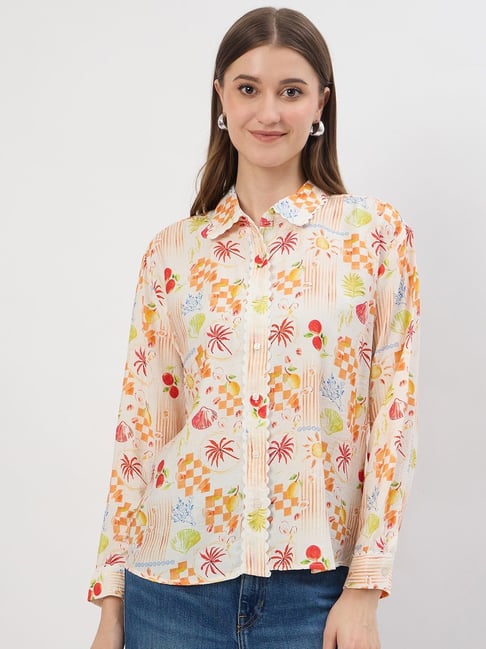 MADAME Multicolor Regular Fit Printed Shirt-picture-25