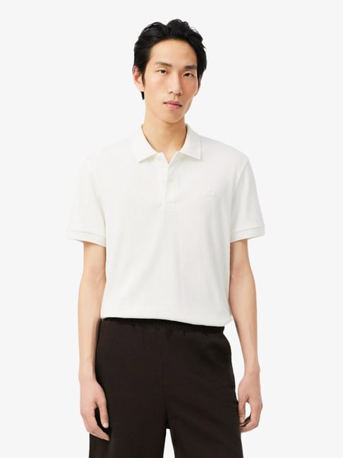 Lacoste White Cotton Solid Regular Fit T-Shirt-picture-33