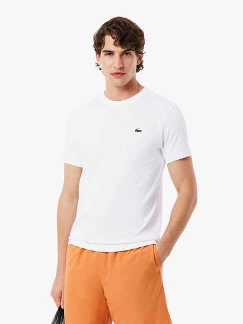 Lacoste White Ultra Dry Abstract Regular Fit T-Shirt-picture-36