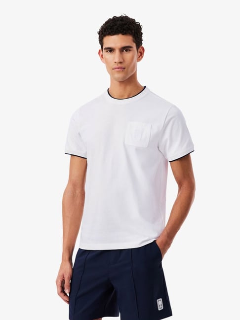 Lacoste White Cotton Abstract Regular Fit T-Shirt-picture-32
