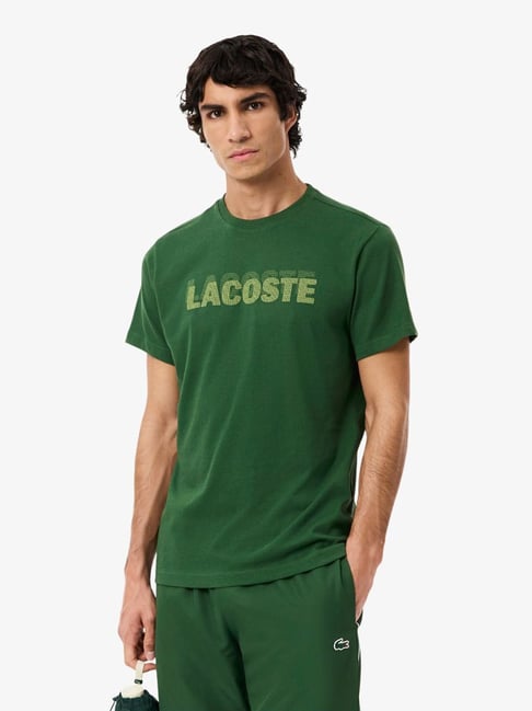 Lacoste Green Cotton Abstract Regular Fit T-Shirt-picture-35