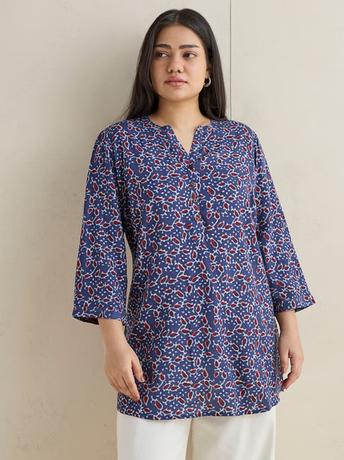 Diza by Westside Indigo Botanical Printed Tunic-picture-29