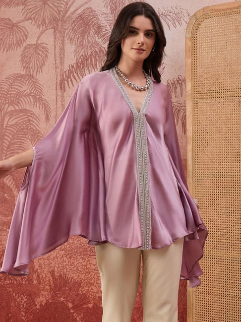 First Resort By Ramola Bachchan Lilac Lacework Kurti-picture-30
