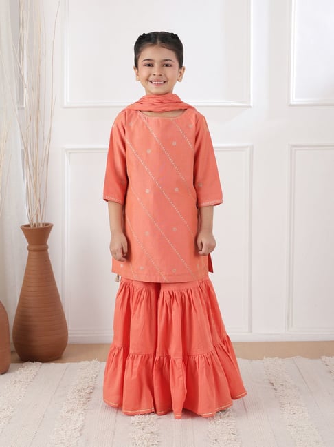 Fabindia Coral Cotton Silk Blend Embroidered 3Pc Garara Set-picture-22