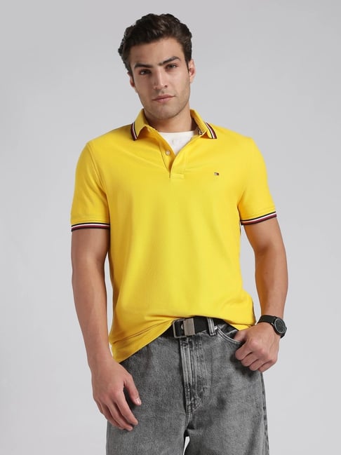 Tommy Hilfiger Yellow Regular Fit Polo T-Shirt-picture-29