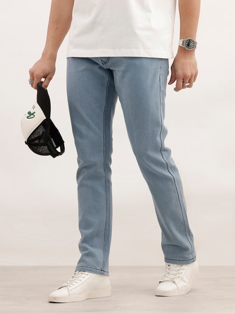 WROGN Mens Light Blue Straight Solid Jeans-picture-31