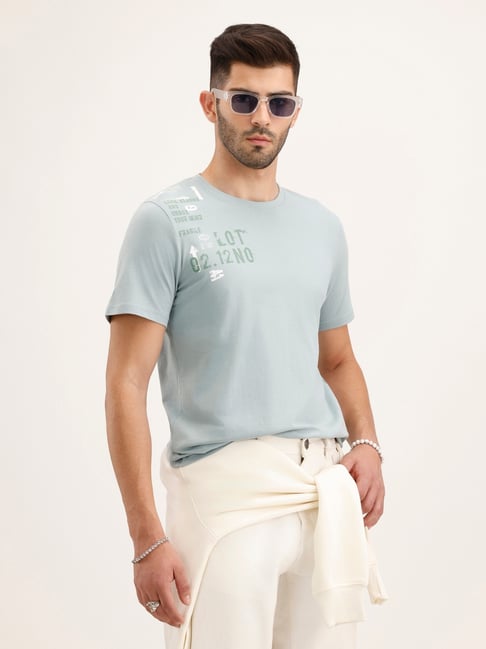WROGN Mens Grey Slim Printed Cotton T Shirt-picture-22
