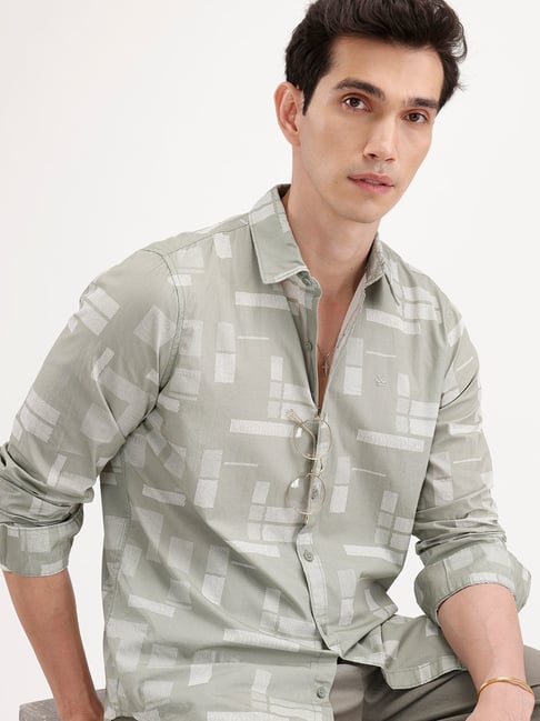 Wrogn Mens Green Slim Printed Shirt-picture-28