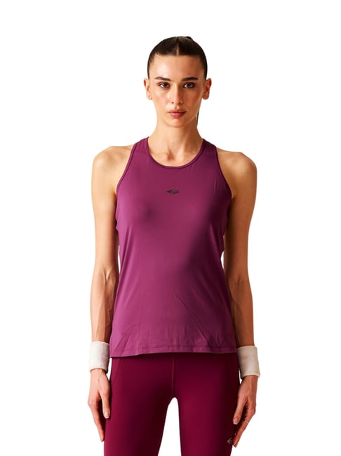 STRCH Women's Plum Regular Fit Solid Nylon Tank Top-picture-38