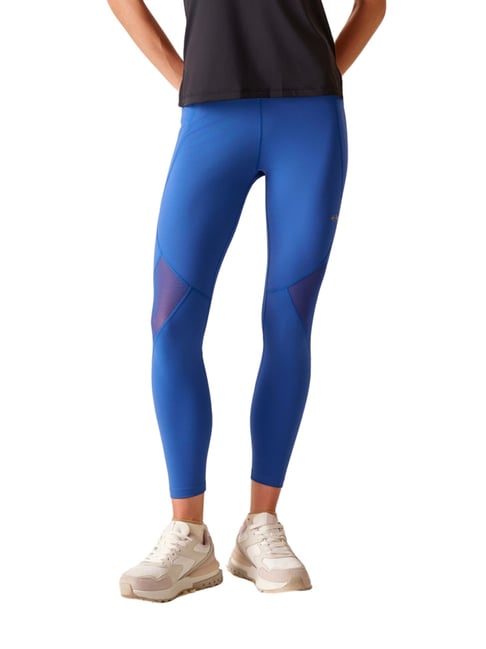 STRCH Women's Dodger Blue Slim Fit Solid Leggings