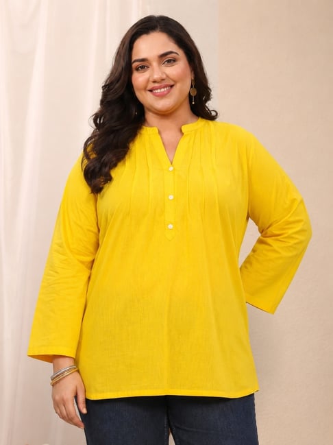 Extra Love By Libas Yellow Straight Fit Tunic