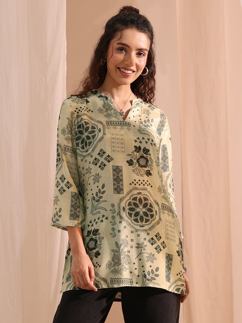 Libas Beige Straight Fit Printed Kurti-picture-13
