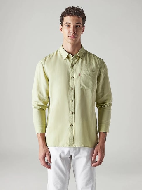 Levi's Men's Solid Slim Fit Linen Shirt-picture-23