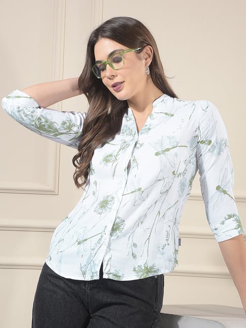 Crimsoune Club Green Viscose Floral Print Shirt-picture-23