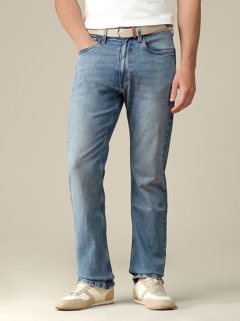 U.S. Polo Assn. Men's Blue Bootcut Solid Jeans-picture-42