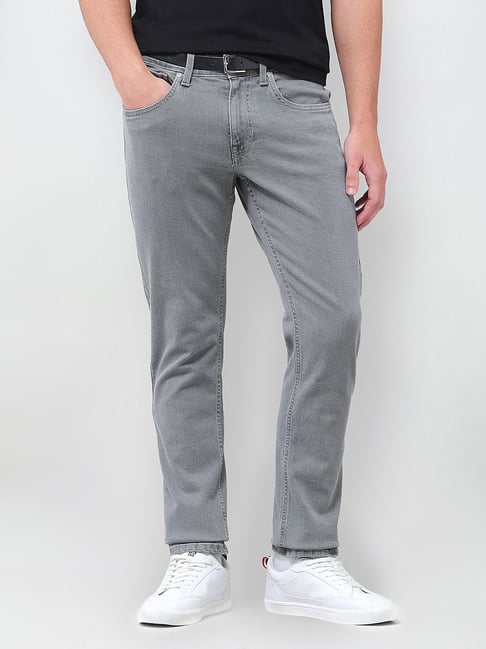 u.s. polo assn. U S Polo Assn Men's Grey Slim Fit Solid Cotton Jeans-picture-18