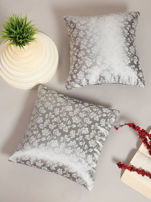 HOSTA HOMES Grey Cushion Covers - Set of 2(16 X 16 Inch)-picture-23
