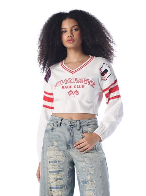 Only White Regular Fit Cotton Printed Sweater-picture-25
