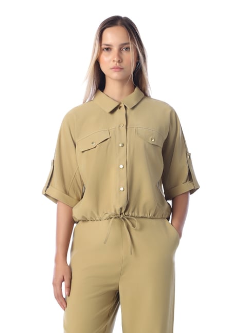 Only Khaki Viscose Shirt-picture-31