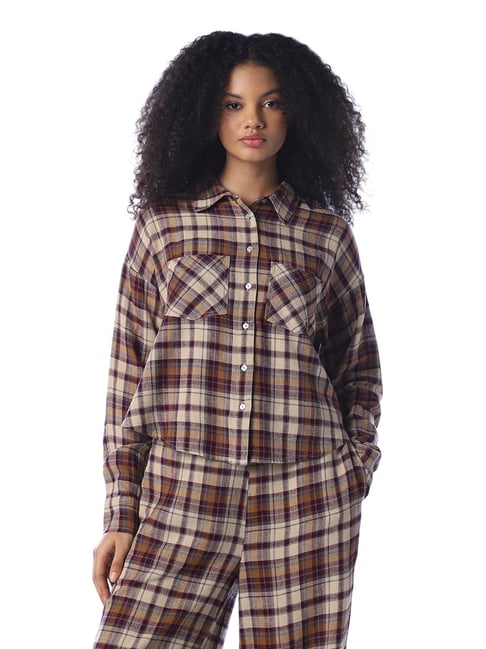 Only Brown Checked Shirt-picture-27