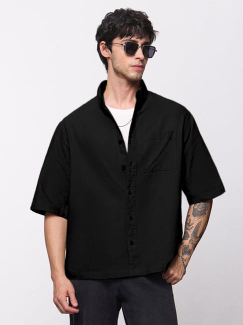 The Souled Store Black Cotton Loose Fit Shirt-picture-23