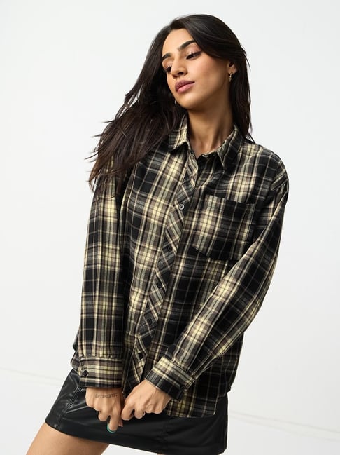 The Souled Store Black & Beige Cotton Checked Shirt-picture-17