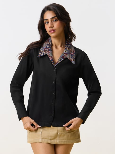 The Souled Store Black Cotton Printed Shirt-picture-25