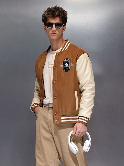 Wrogn Mens Brown Relaxed Solid Jackets-picture-40