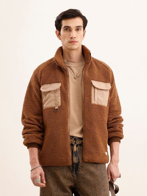 Wrogn Mens Brown Oversized Solid Jackets-picture-32