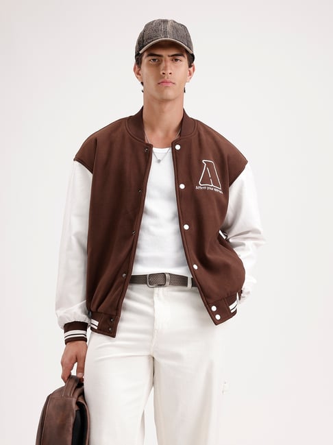 Wrogn Mens Brown Relaxed Fit Colourblocked Jackets-picture-31