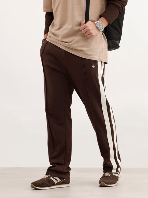 Wrogn Mens Brown Relaxed Fit Solid Joggers-picture-25