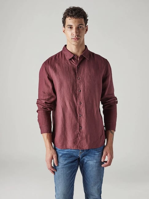 Levi's Men's Solid Slim Fit Linen Redloop Shirt-picture-21