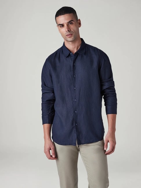 Levi's Men's Solid Slim Fit Linen Redloop Shirt-picture-22
