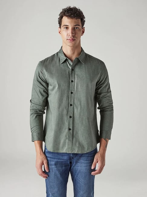 Levi's Men's Solid Slim Fit Oxford Redloop Shirt-picture-29