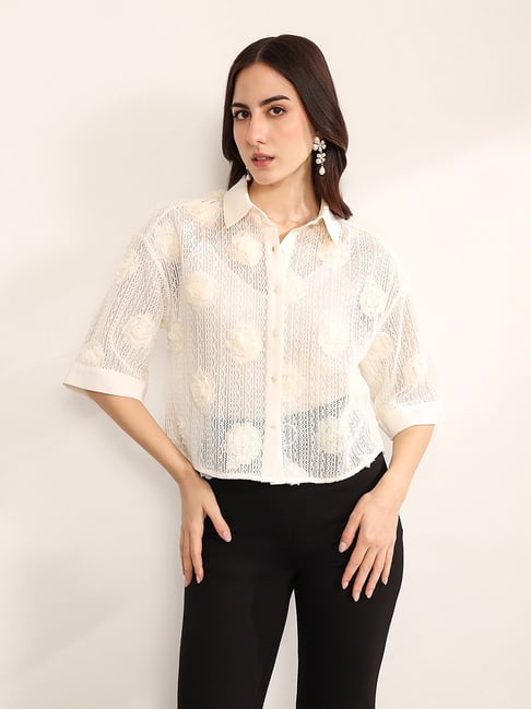 Kazo Cream Polyester Shirt-picture-24