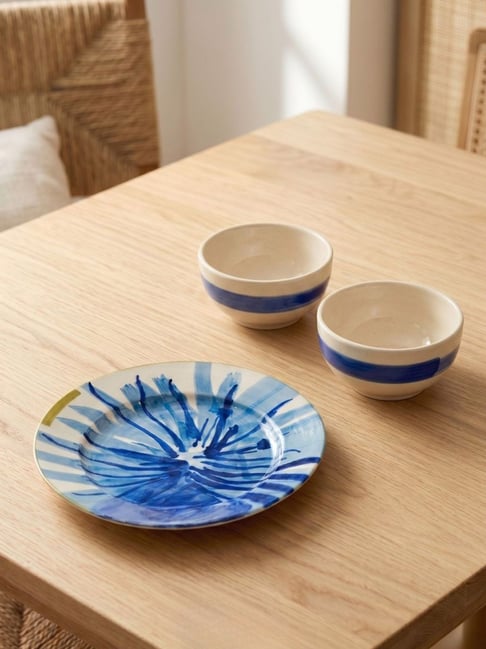 Freedom Tree Blue Plate and Katori Dinnerware - Set of 3-picture-11