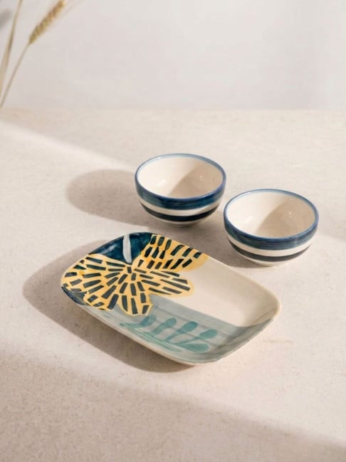 Freedom Tree Green & Yellow Tray and Katori Dining - Set of 3-image-33