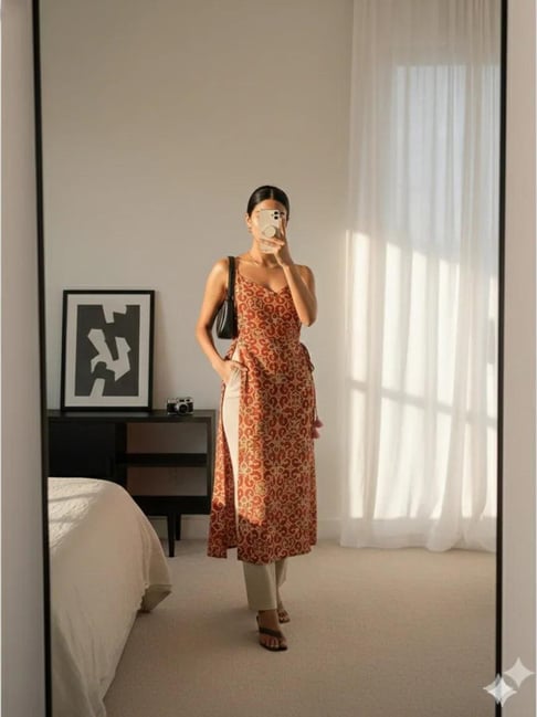 Rangita Rust Straight Fit Printed Kurta-picture-10
